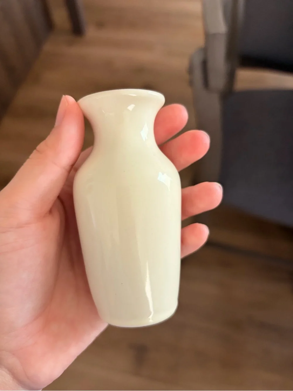 Handheld Cream Ceramic Vase - Home Accents